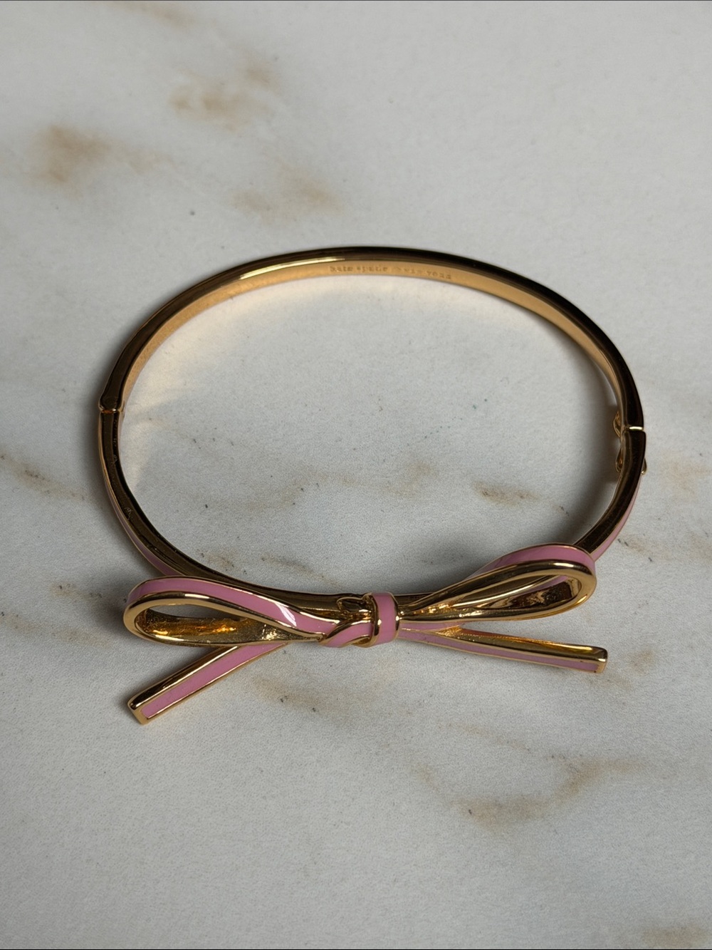 Kate Spade Skinny Mini Bow Bangle Pink Gold